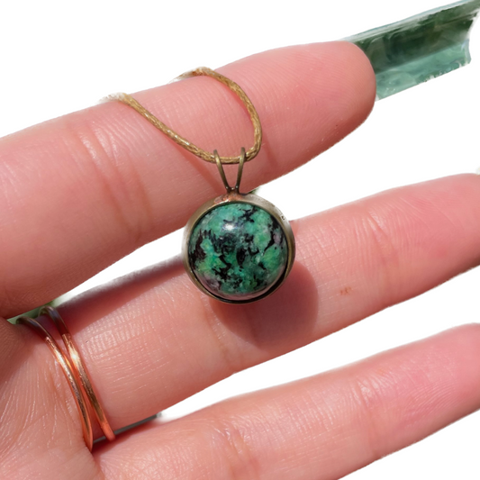 Anyolite (Ruby in Zoisite) necklace