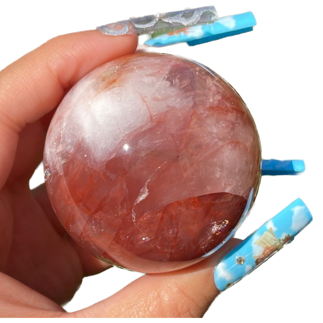 Fire quartz sphere